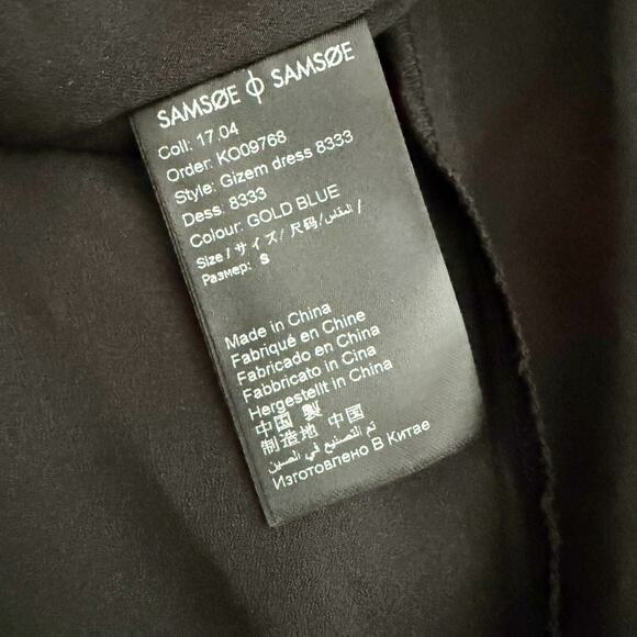 SAMSOE SAMSOE | Gizem Dress Metallic Thread Gold Blue Black Adjustable | Small - Picture 5 of 8